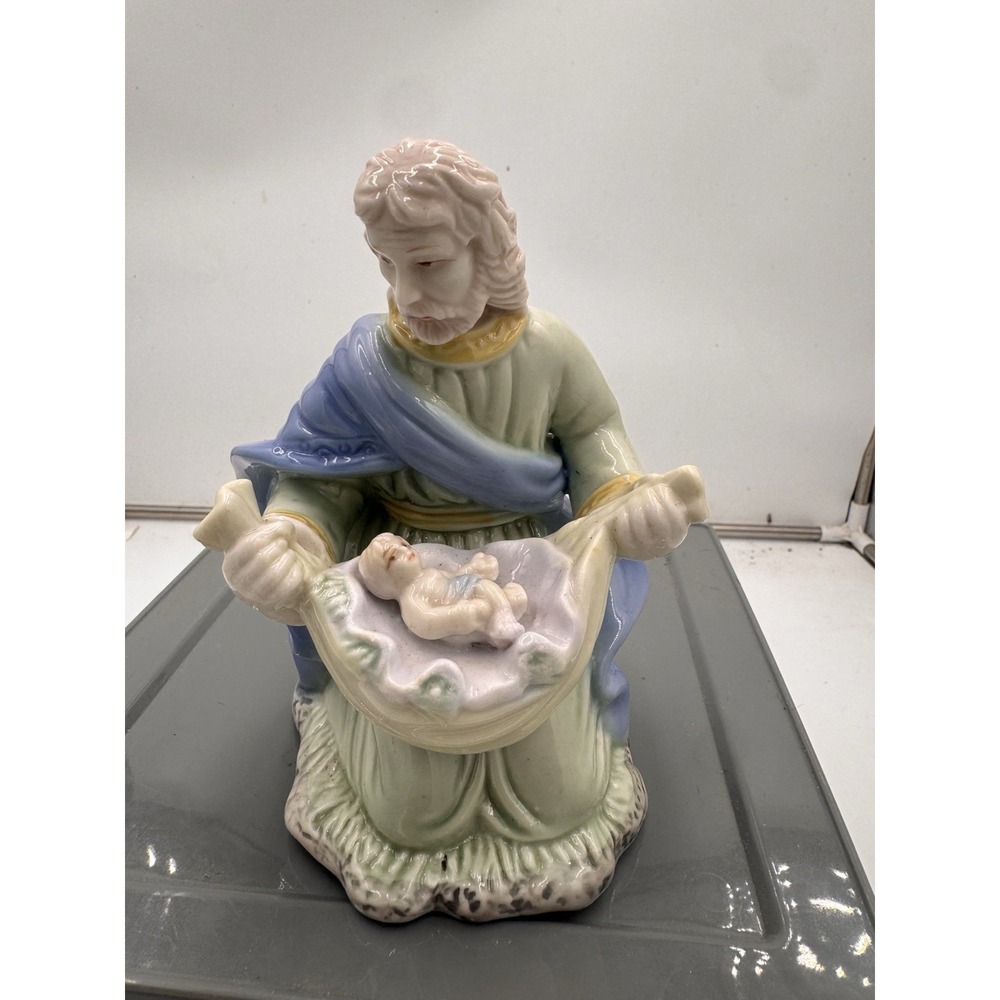 Vintage K Collection Joseph Baby Jesus Nativity Figurine 7" Christmas Decor